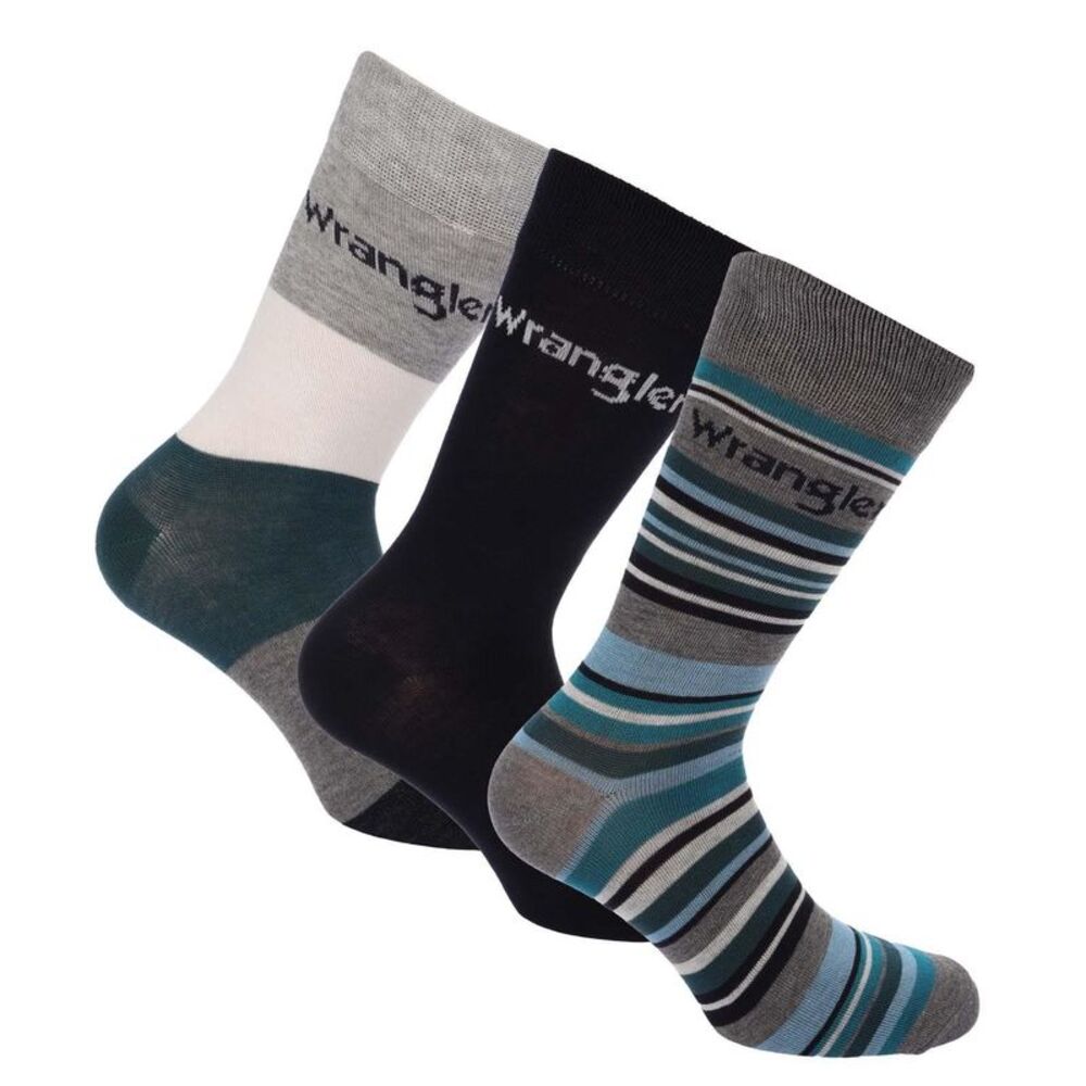 Wrangler Unisex Adult Socks (Pack of 3) / Gray/Multicolored - Picture 1 of 2
